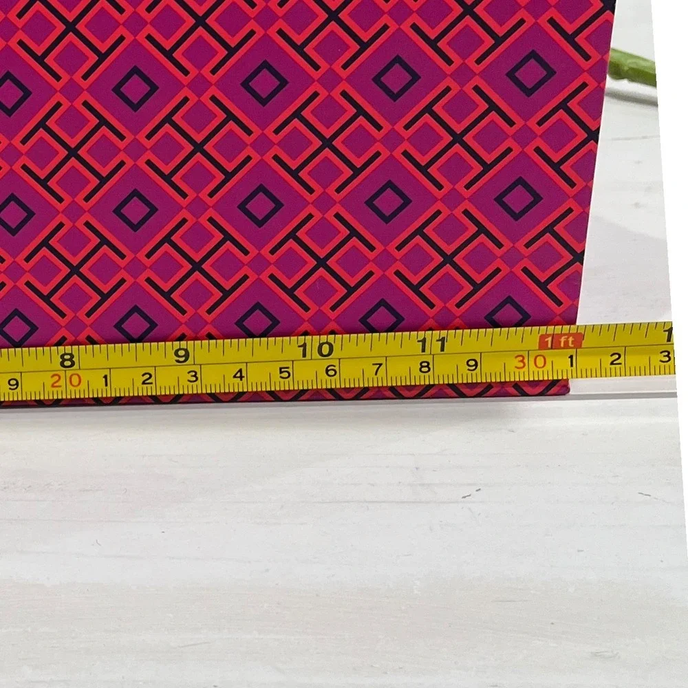 Tory Burch Gift Bag‎ Shopping Tote Orange Bow Pink Geometric Print